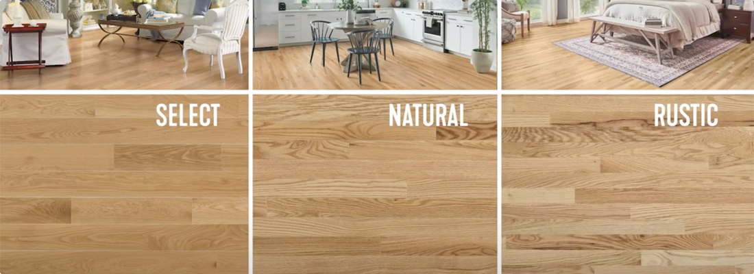 Floor grades including Select, Natural, and Rustic